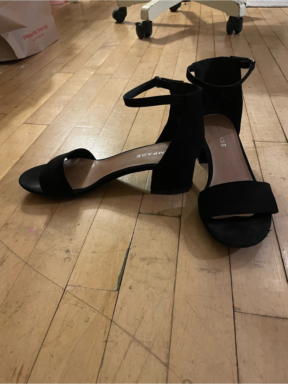 Black Ankle-Strap Block Heel Sandals - Women